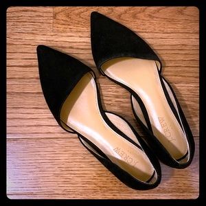J.Crew Pointed Suede Black Flats sz 7